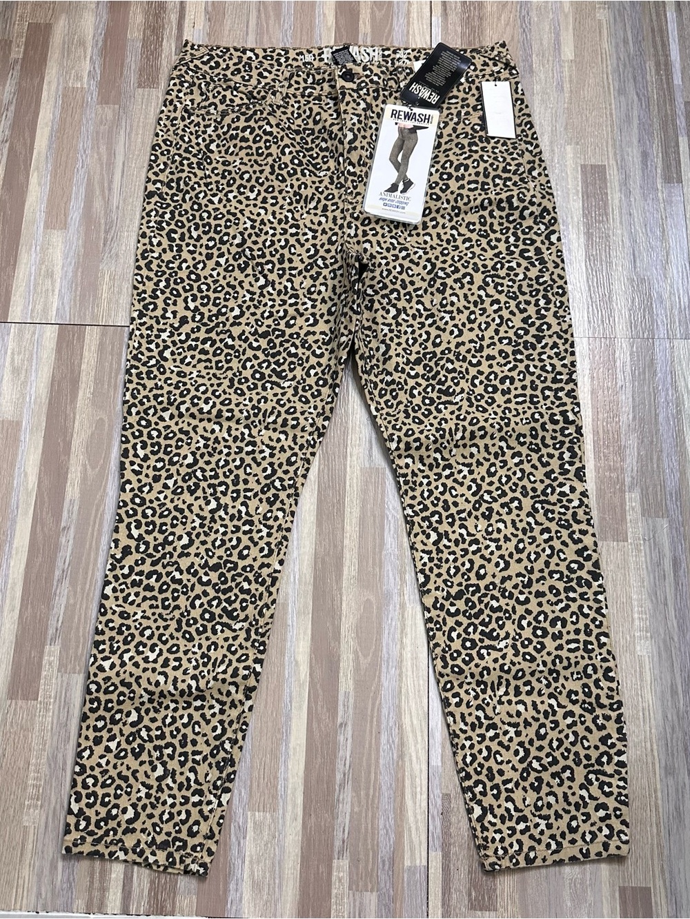 Rewash Leopard-Print Skinny Pants / Jeggings in Tan and Black Women’s Size 15R